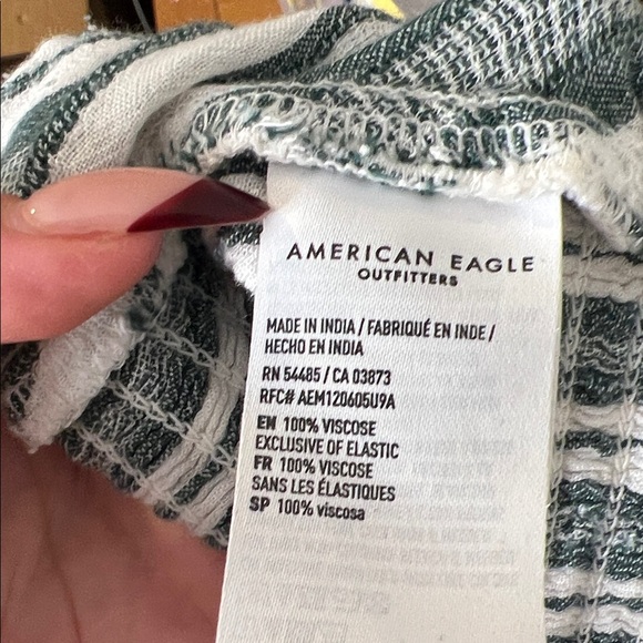 Striped V-Neck Women Top with key hole and back ruching - Picture 5 of 6